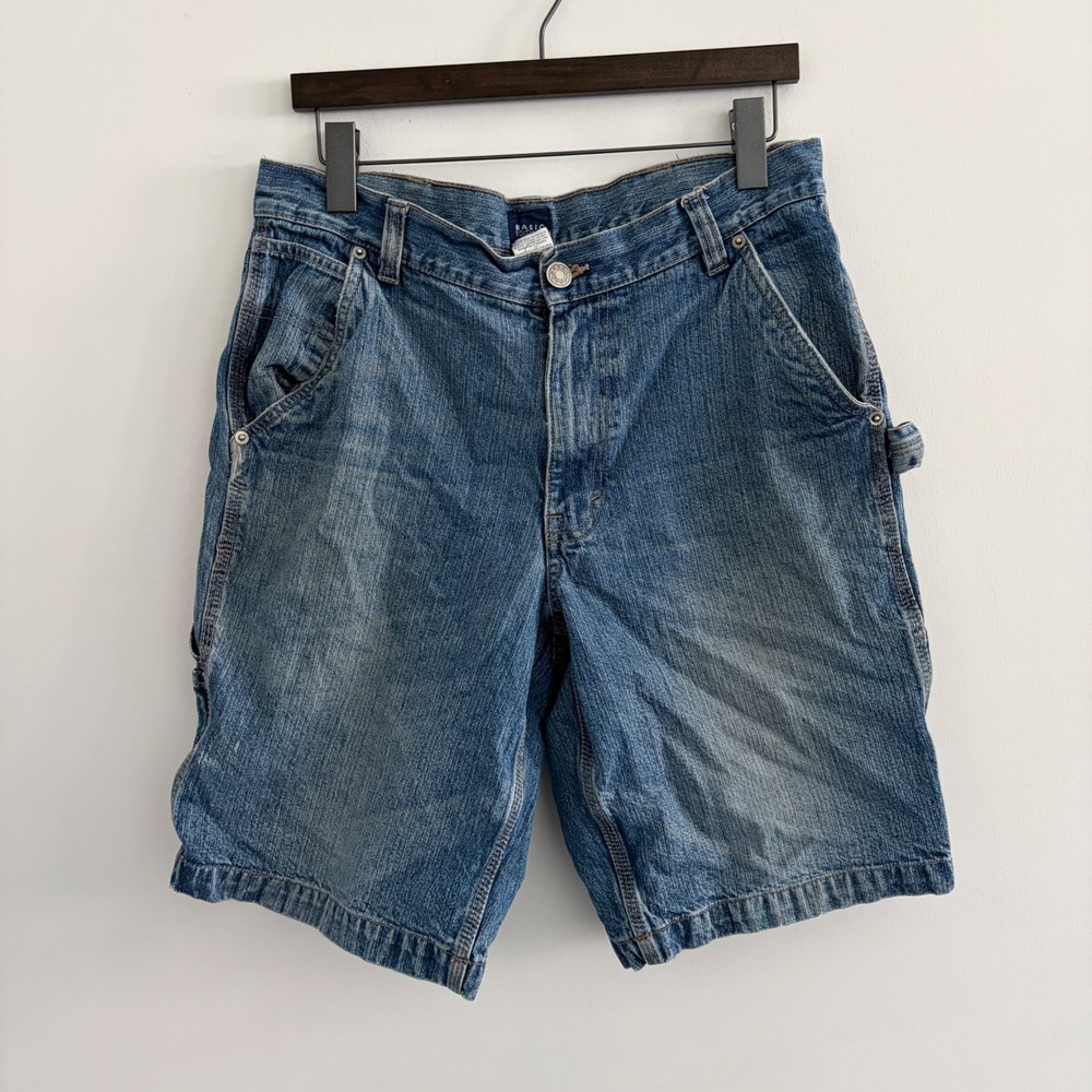 Basic Editions Mens Denim Carpenter Jean Shorts Blue Size 32